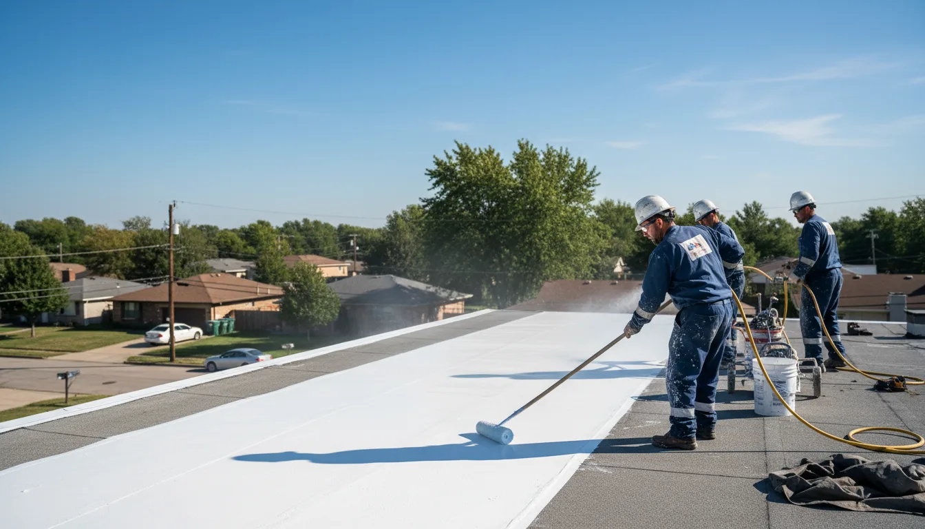 Commercial roof coating in Flat Rock, IL near me